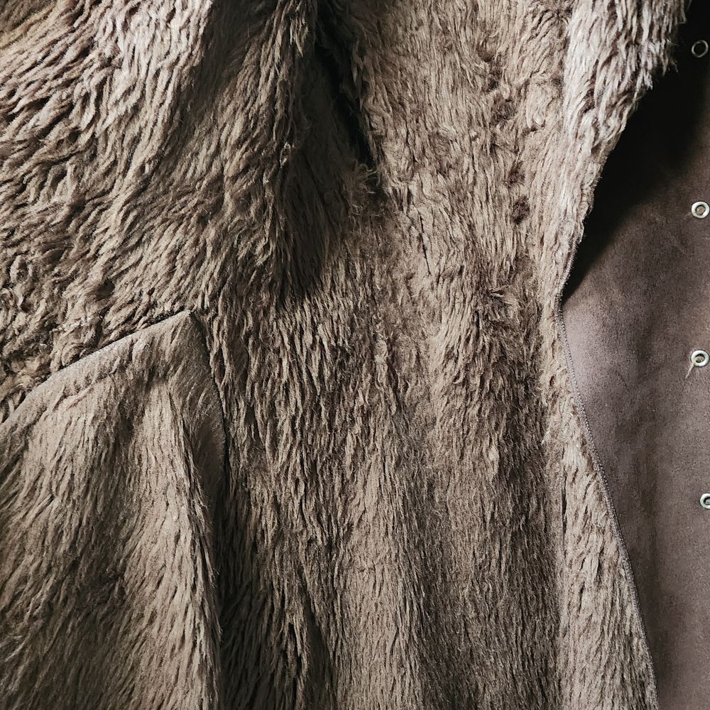 Armani Exchange Chocolate Faux Fur Jacket